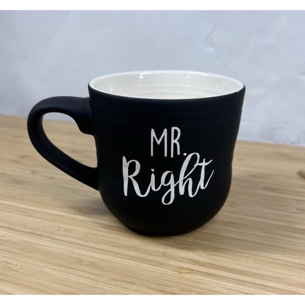 NEW "Mr. Right" Black Ceramic‎ Coffee Mug | Hand Wash Only